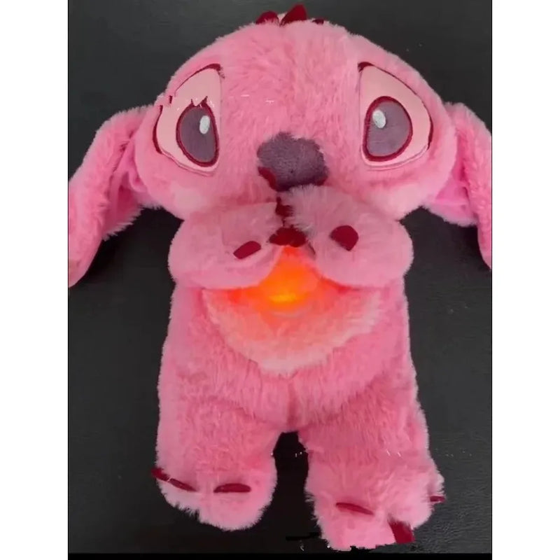 Boneca de Pelúcia Kawaii Stitch para Bebê,  Musical Som Calmante com  Luz