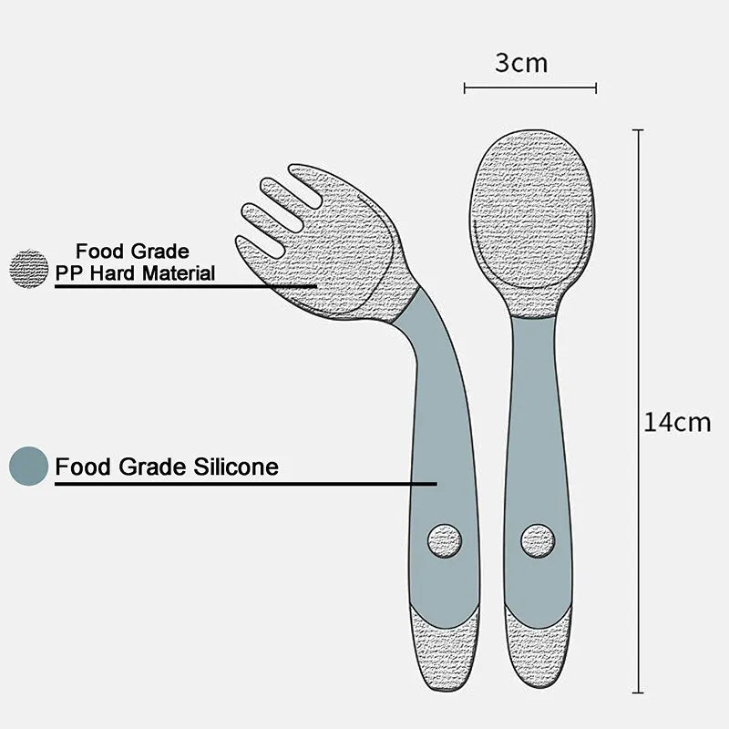 Colher de Silicone Redondos Tortos, Dobrável para Bebés