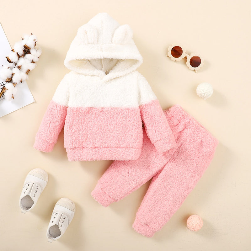 Conjunto de inverno com capuz para bebês e crianças 2 PCS