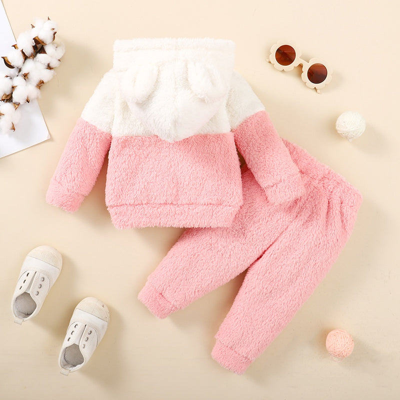 Conjunto de inverno com capuz para bebês e crianças 2 PCS