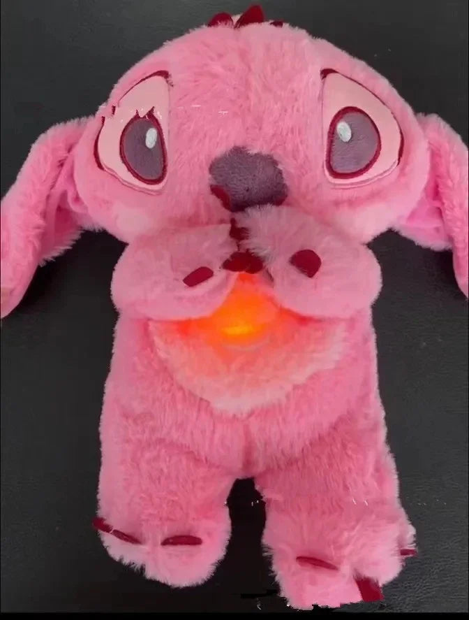 Boneca de Pelúcia Kawaii Stitch para Bebê,  Musical Som Calmante com  Luz