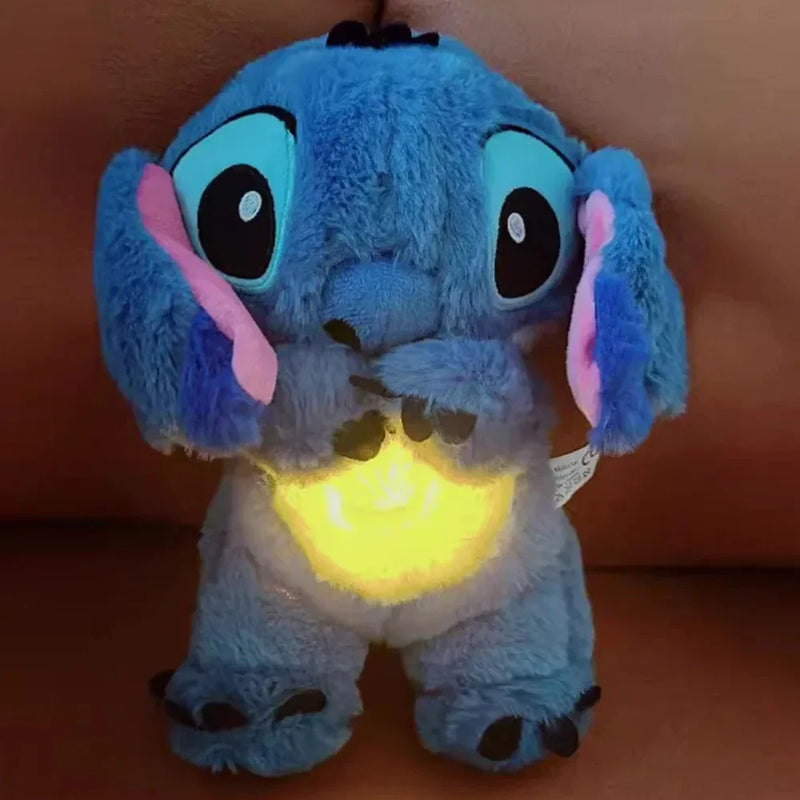 Boneca de Pelúcia Kawaii Stitch para Bebê,  Musical Som Calmante com  Luz